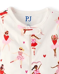 Baby And Toddler Girls Ballerina Snug Fit Cotton Footed One Piece Pajamas