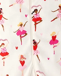 Baby And Toddler Girls Ballerina Snug Fit Cotton Footed One Piece Pajamas