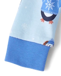 Pyjama une pièce en coton à pieds, motif animaux d'hiver, pour bébés et petits garçons