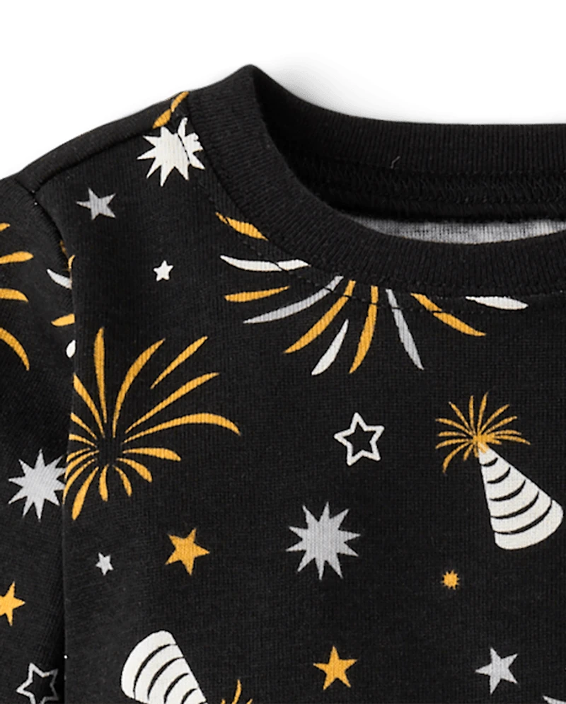 Pyjamas en coton assortis pour bébé et tout-petit, motif lumineux le Nouvel An