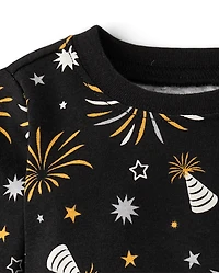 Pyjamas en coton assortis pour bébé et tout-petit, motif lumineux le Nouvel An