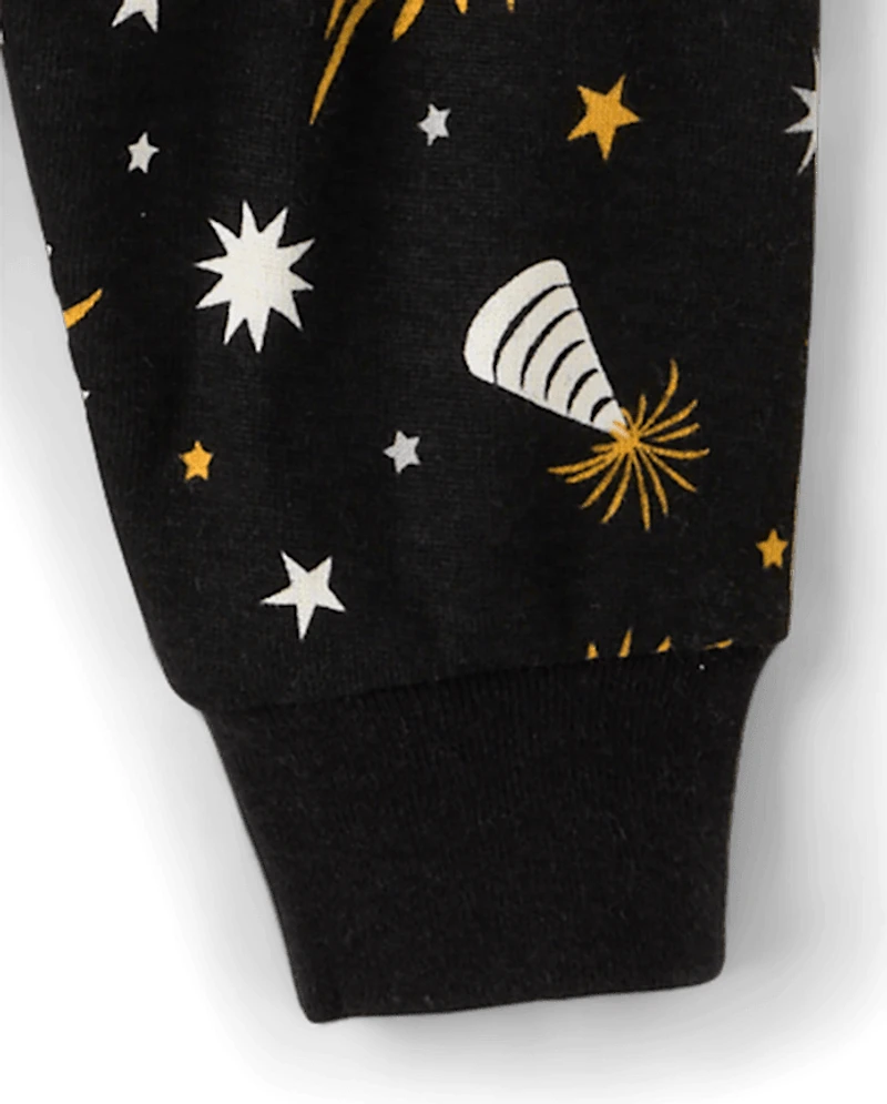 Pyjamas en coton assortis pour bébé et tout-petit, motif lumineux le Nouvel An