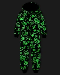 Boys Glow Graffiti Sherpa One Piece Pajamas