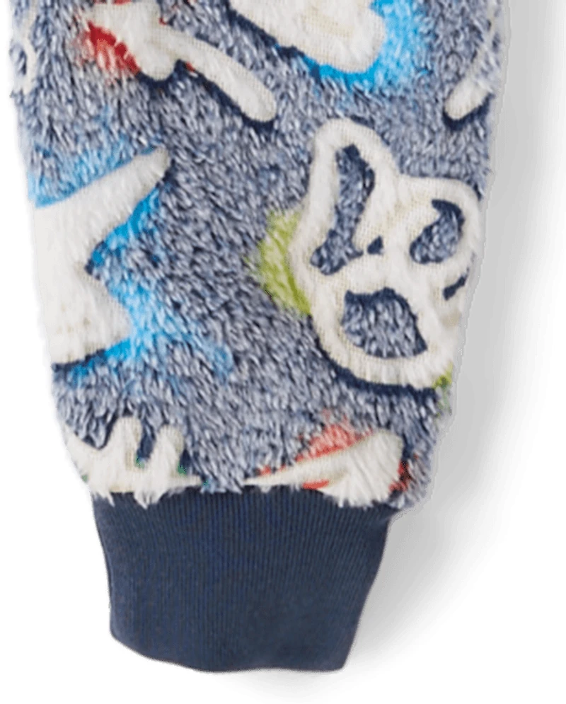 Boys Glow Graffiti Sherpa One Piece Pajamas