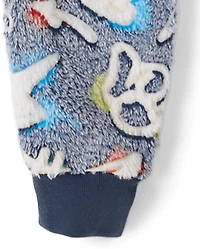Boys Glow Graffiti Sherpa One Piece Pajamas