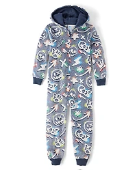 Boys Glow Graffiti Sherpa One Piece Pajamas