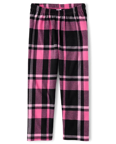 Girls Plaid Microfleece Pajama Pants