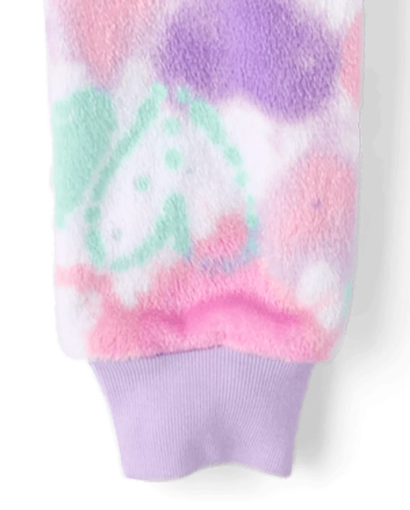 Girls Heart One Piece Pajamas - Cozy Fleece