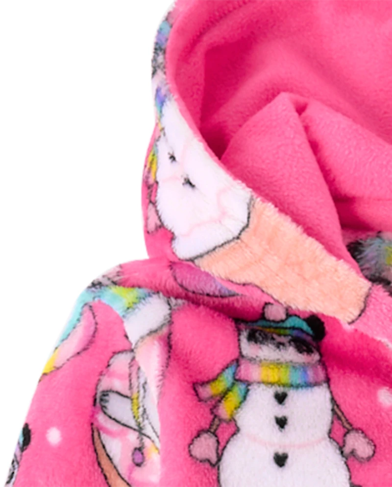 Girls Winter Dessert One Piece Pajamas - Cozy Fleece