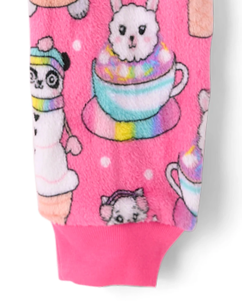 Girls Winter Dessert One Piece Pajamas - Cozy Fleece