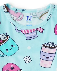Girls Hot Cocoa Mug Velour Pajamas