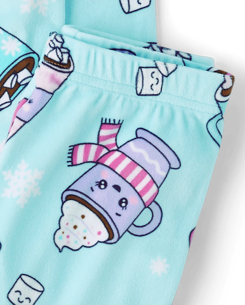 Girls Hot Cocoa Mug Velour Pajamas