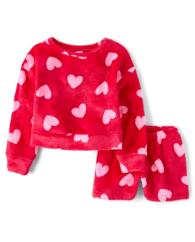 Girls Heart Pajamas - Cozy Fleece