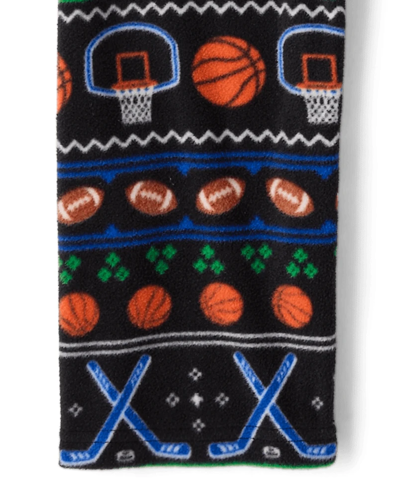 Pantalon de pyjama sport en microfibre polaire pour garçon