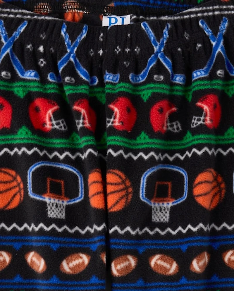 Pantalon de pyjama sport en microfibre polaire pour garçon