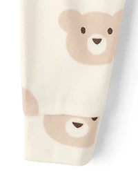 Baby And Toddler Girls Bear Velour Pajamas