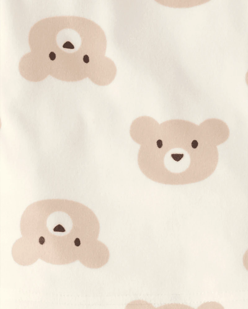 Baby And Toddler Girls Bear Velour Pajamas