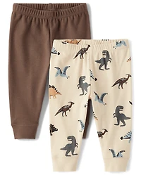 Baby Boys Dino Pants 2-Pack
