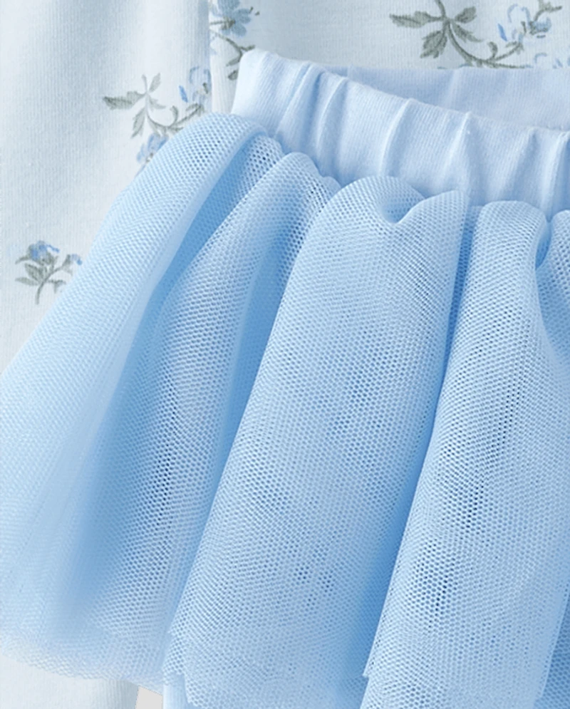 Lot de 2 leggings tutu fleuris pour bébé fille
