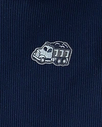 Baby And Toddler Embroidered Patch Sueded Rib 2-Piece Outfit Set