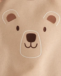 Baby And Toddler Embroidered Bear Premium Fleece 2-Piece Outfit Set