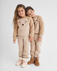 Baby And Toddler Embroidered Bear Premium Fleece 2-Piece Outfit Set