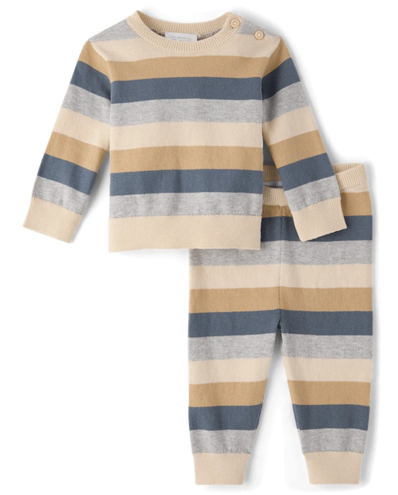 Baby Boys Striped Sweater 2-Piece Playwear Set