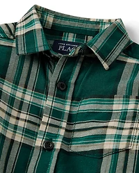 Baby And Toddler Boys Matching Family Plaid Oxford Button Up Shirt