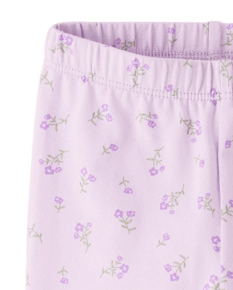 Baby Girls Floral Ruffle Leggings 2-Pack