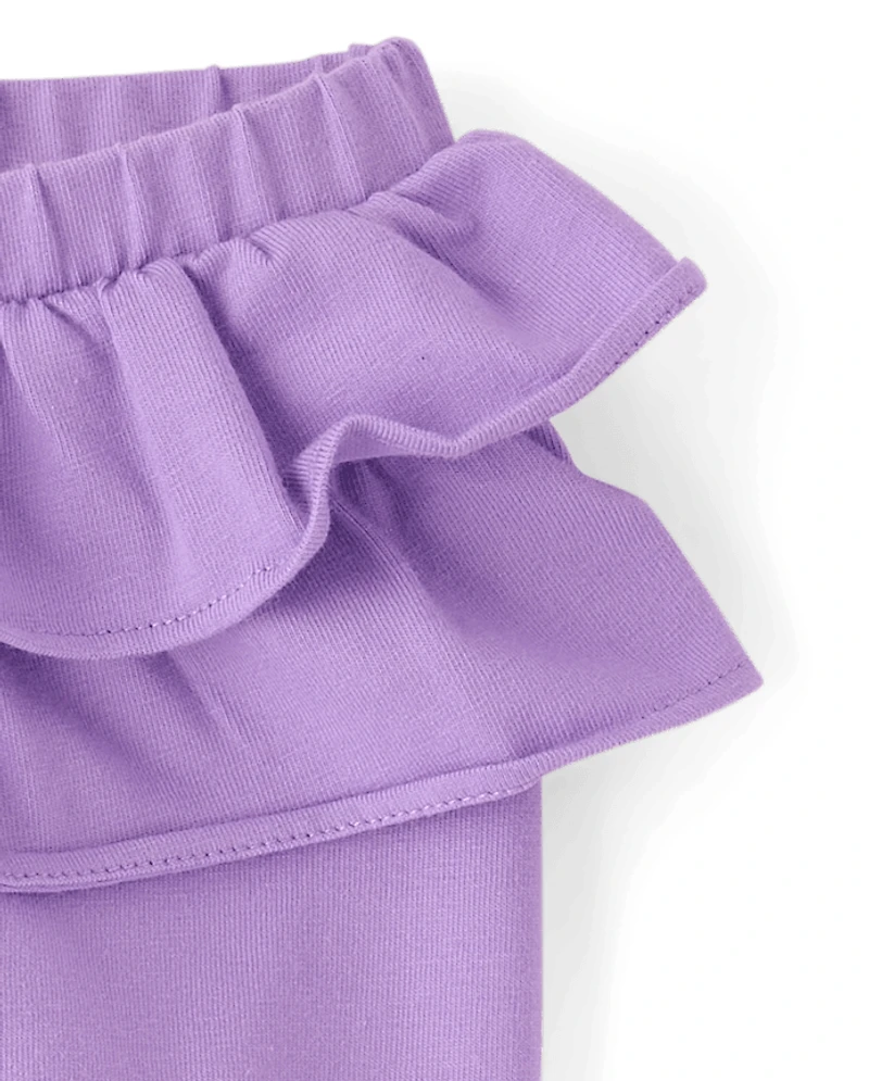 Baby Girls Floral Ruffle Leggings 2-Pack