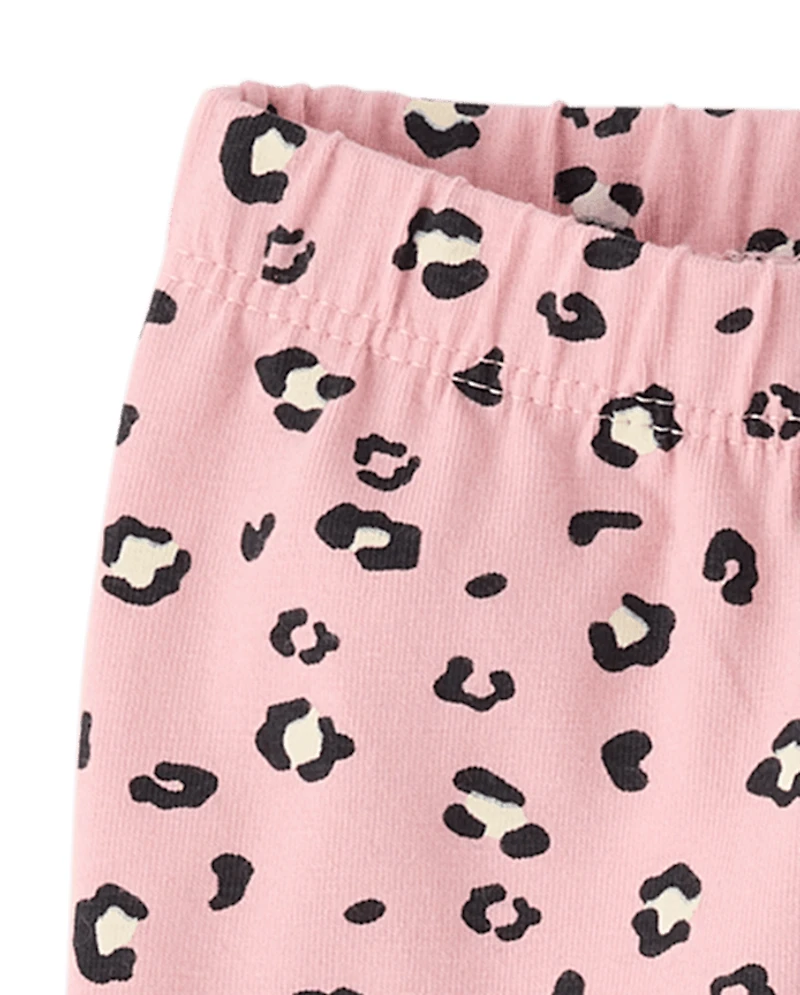 Baby Girls Leopard Ruffle Leggings 2-Pack