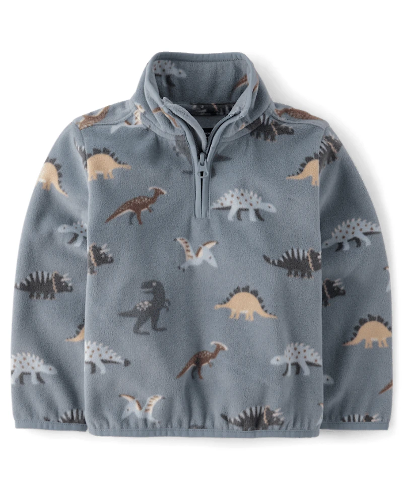 Toddler Boys Print Microfleece Half Zip Pullover