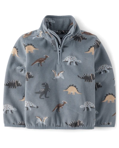 Pull demi-zippé en micropolaire imprimé pour tout-petits garçons