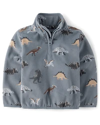 Toddler Boys Print Microfleece Half Zip Pullover