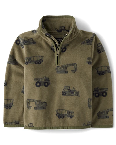 Toddler Boys Print Microfleece Half Zip Pullover