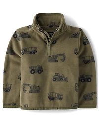 Toddler Boys Print Microfleece Half Zip Pullover