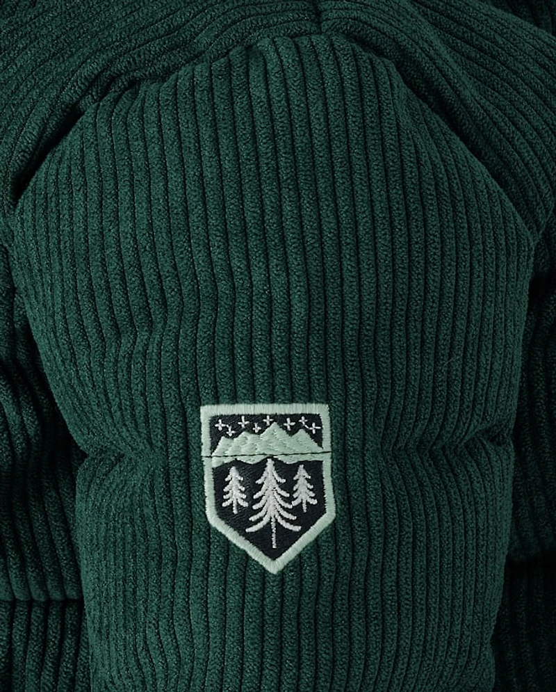 Baby And Toddler Embroidered Tree Heavyweight Sherpa Lined Corduroy Puffer Jacket