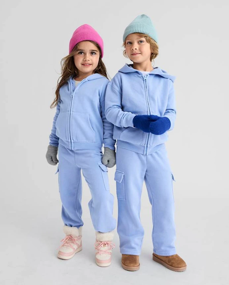 Baby And Toddler Garment Dyed Premium Fleece Cargo Lounge Pants