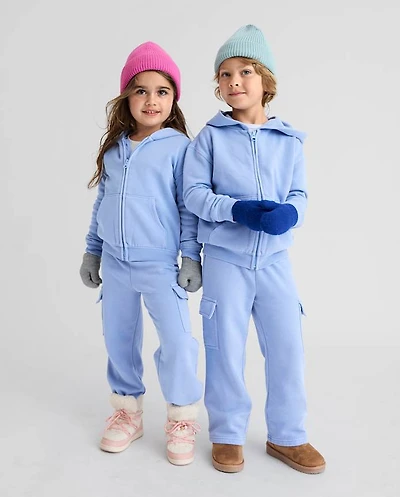 Baby And Toddler Garment Dyed Premium Fleece Cargo Lounge Pants