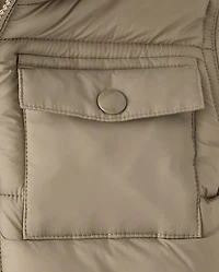 Doudoune épaisse à capuche doublée de fausse fourrure pour bébé et tout-petit