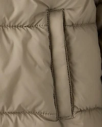 Doudoune épaisse à capuche doublée de fausse fourrure pour bébé et tout-petit