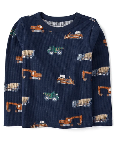 Baby And Toddler Boys Print Thermal Top