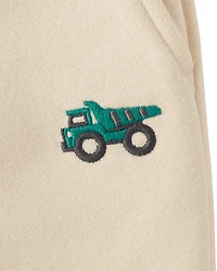 Baby And Toddler Boys Embroidered Premium Fleece Wide Leg Sweatpants