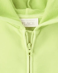 Baby And Toddler Boys Garment Dyed Premium Fleece Zip Up Hoodie