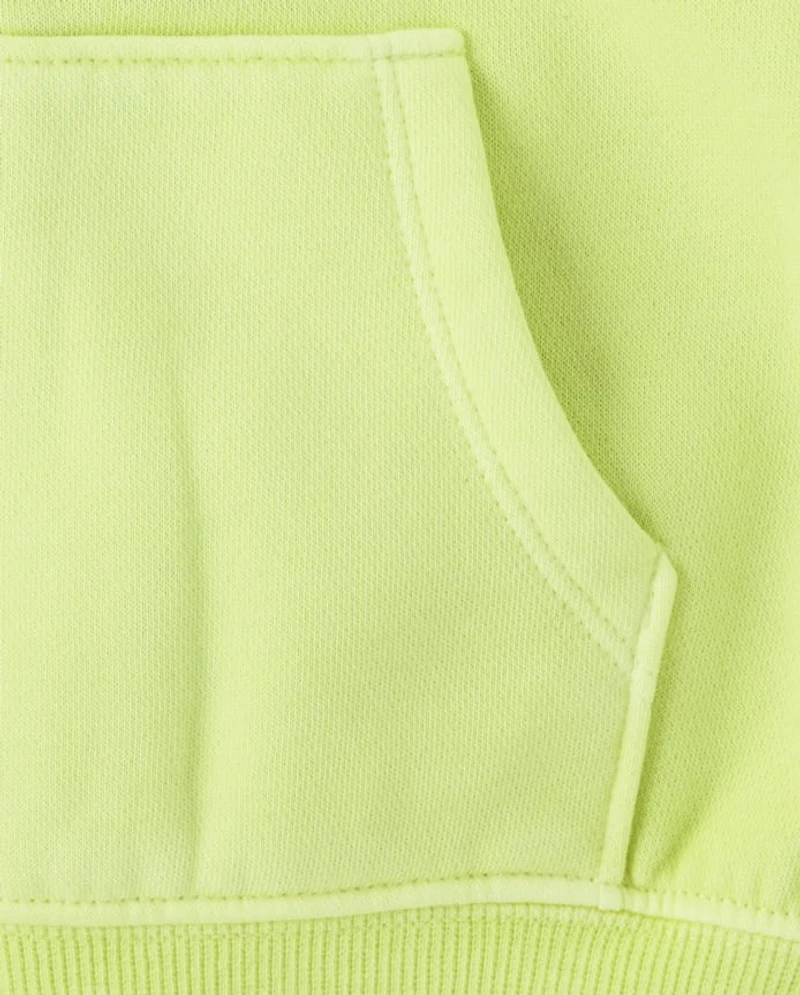 Baby And Toddler Garment Dyed Premium Fleece Zip Up Hoodie