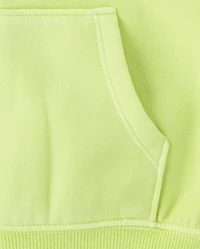 Baby And Toddler Garment Dyed Premium Fleece Zip Up Hoodie