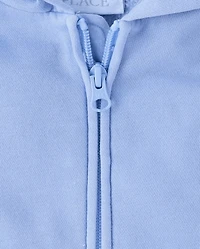 Baby And Toddler Garment Dyed Premium Fleece Zip Up Hoodie