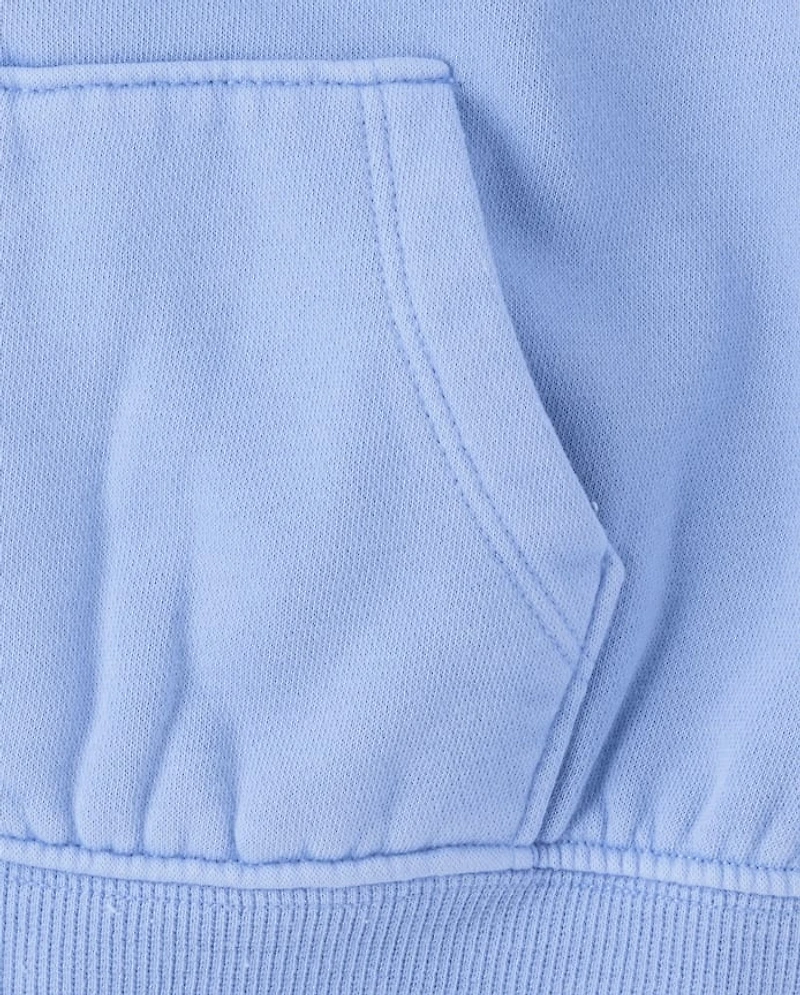 Baby And Toddler Garment Dyed Premium Fleece Zip Up Hoodie