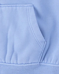 Baby And Toddler Garment Dyed Premium Fleece Zip Up Hoodie