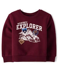 Sweat-shirt en polaire premium avec patch brodé pour bébés et tout-petits garçons